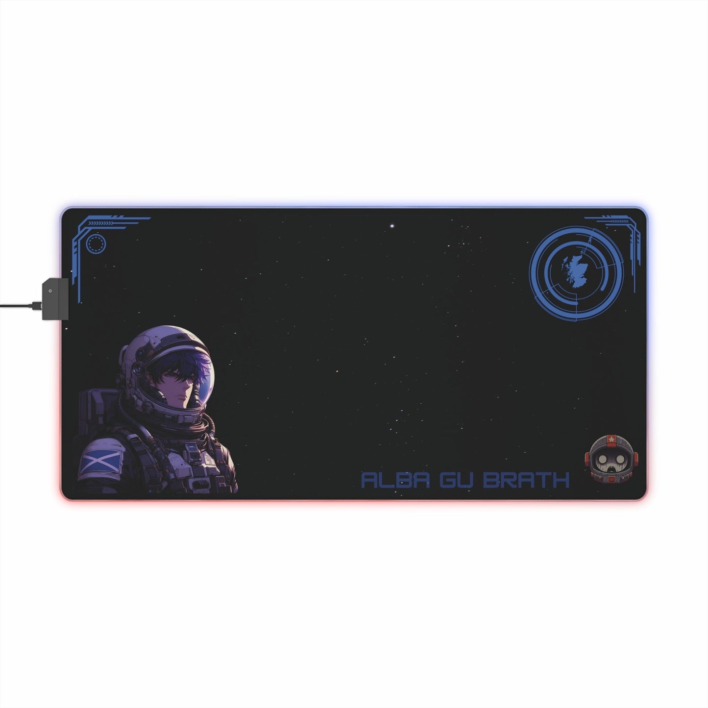 Anime astronaut Scottish gaming mouse pad