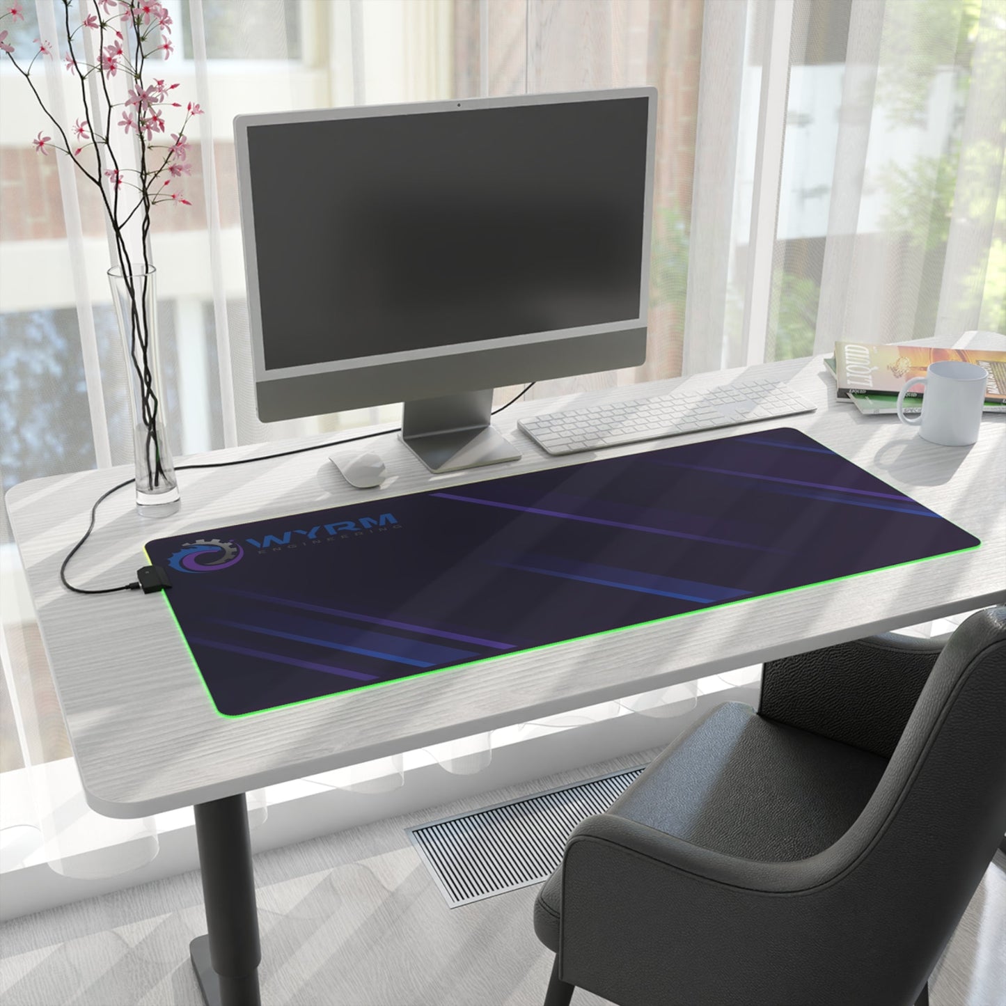 Retrowave Wyrm Engineering gaming mouse mat office 4