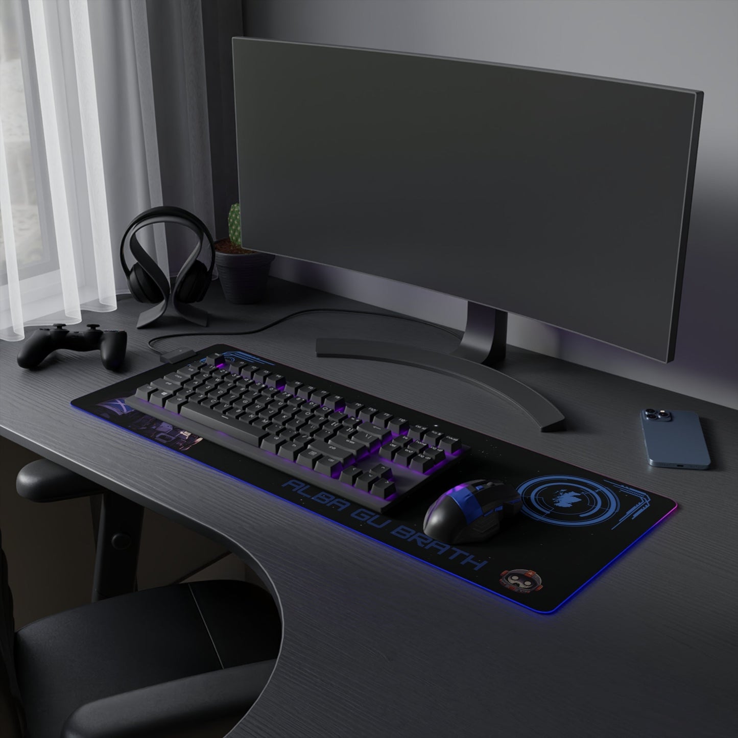 Anime astronaut Scottish gaming mouse pad
