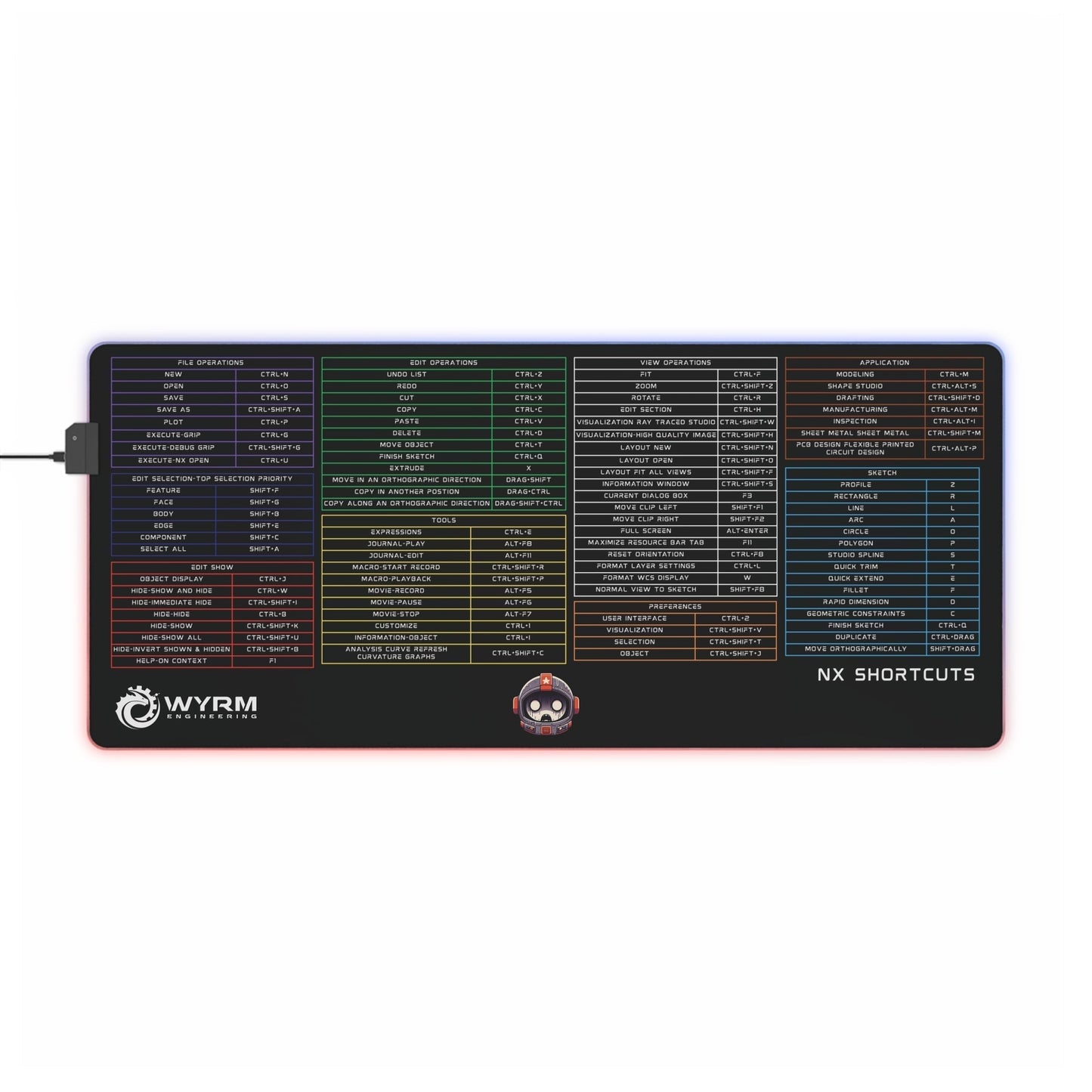 NX keyboard shortcuts Mouse Pad - gaming mouse pad