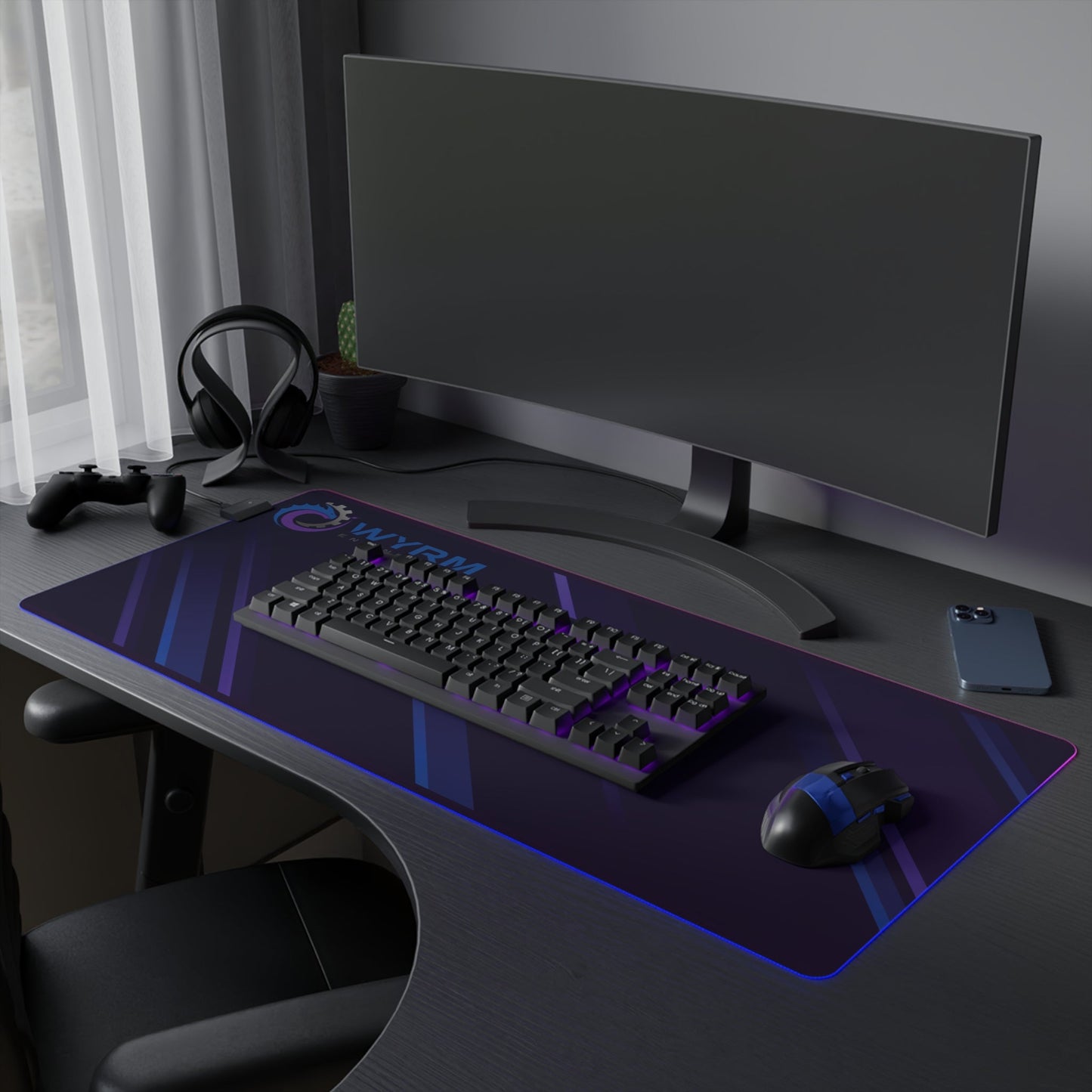 Retrowave Wyrm Engineering gaming mouse mat office 3
