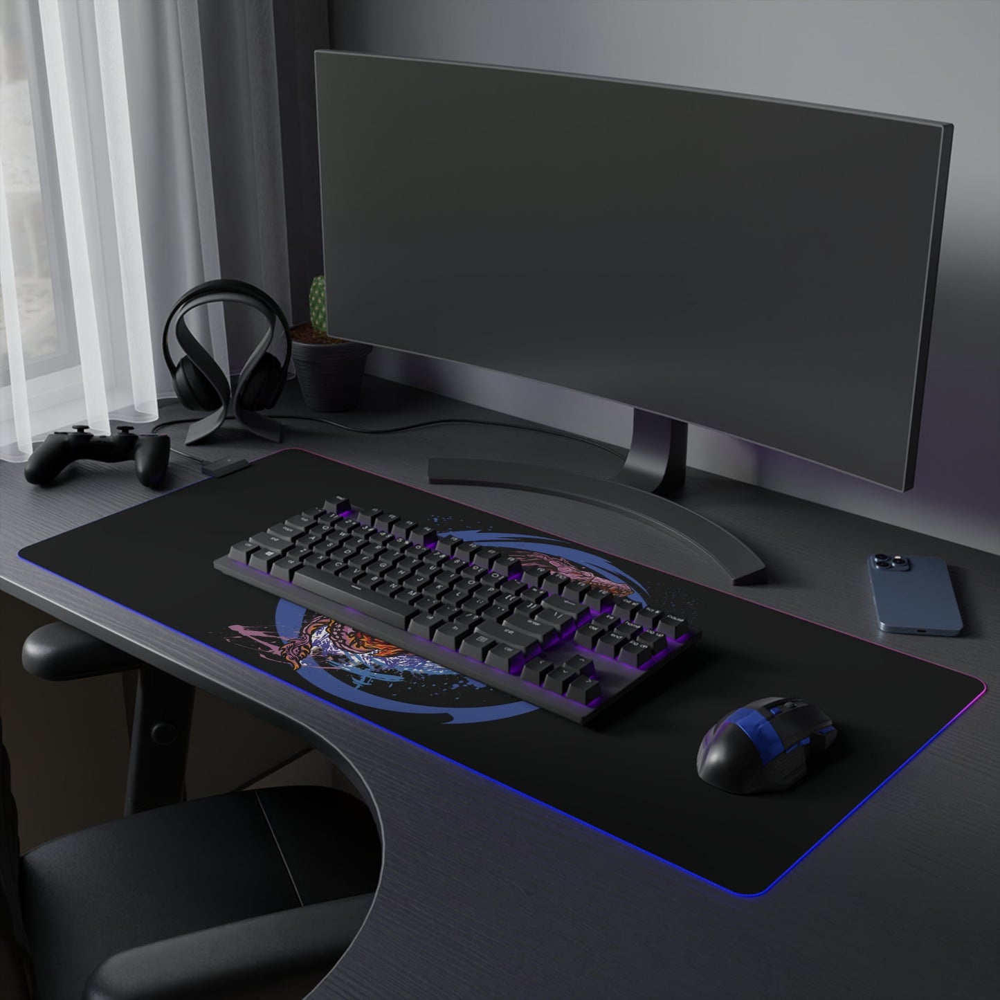 Wyrm Engineering Space Anime Gaming Mouse Pad - Premium LED Mouse Pad