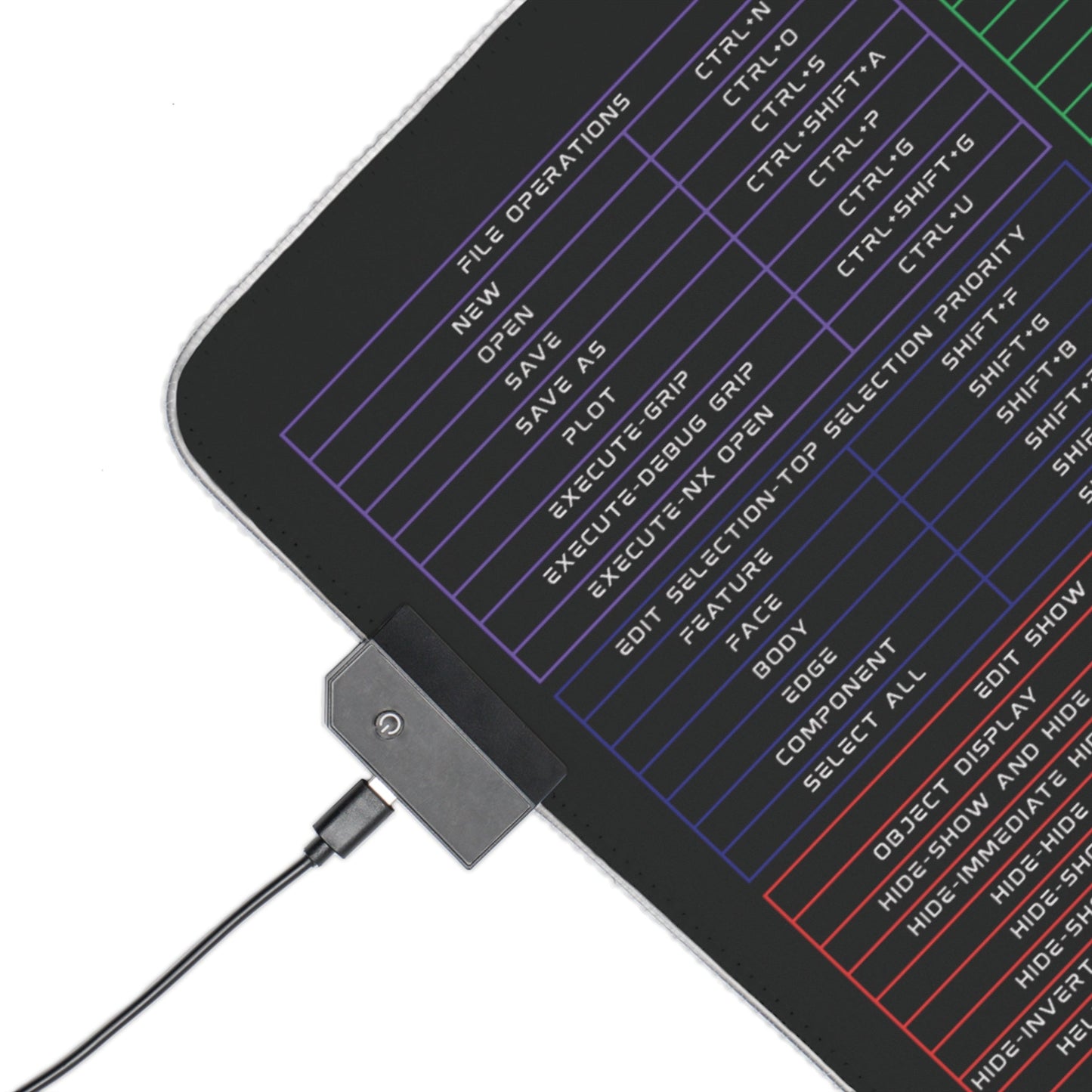 NX keyboard shortcuts Mouse Pad - gaming mouse pad