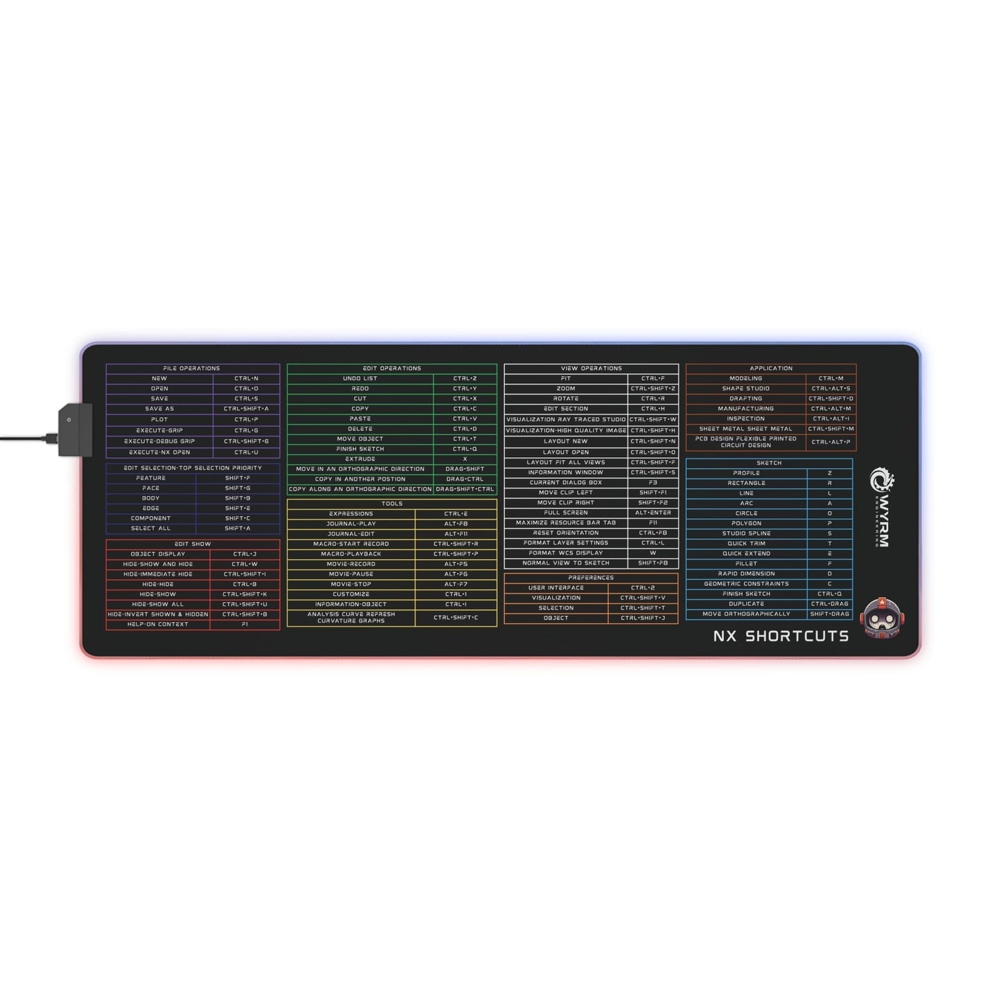NX keyboard shortcuts Mouse Pad - gaming mouse pad