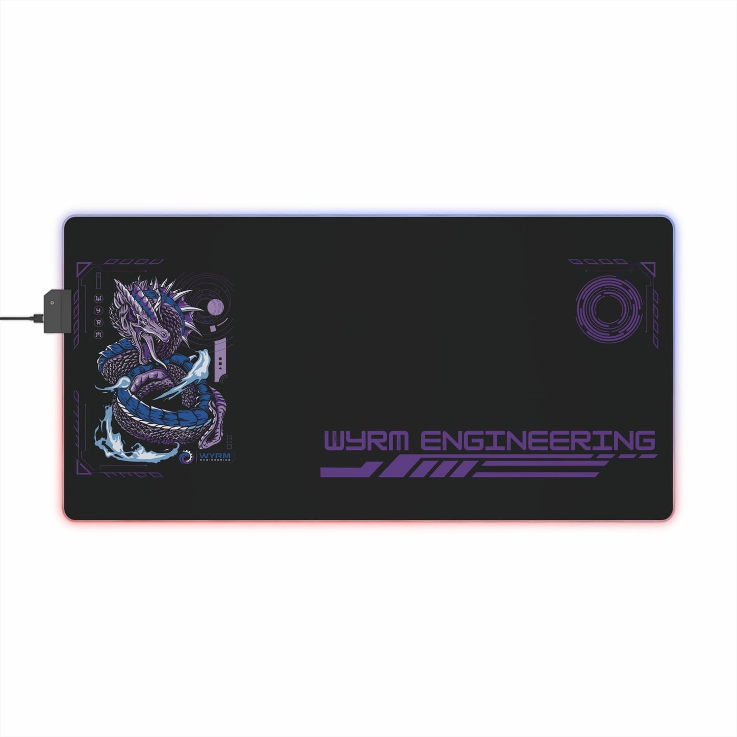 Space Anime Gaming Mouse Pad with Flaming Dragon - Premium LED Mouse Pad