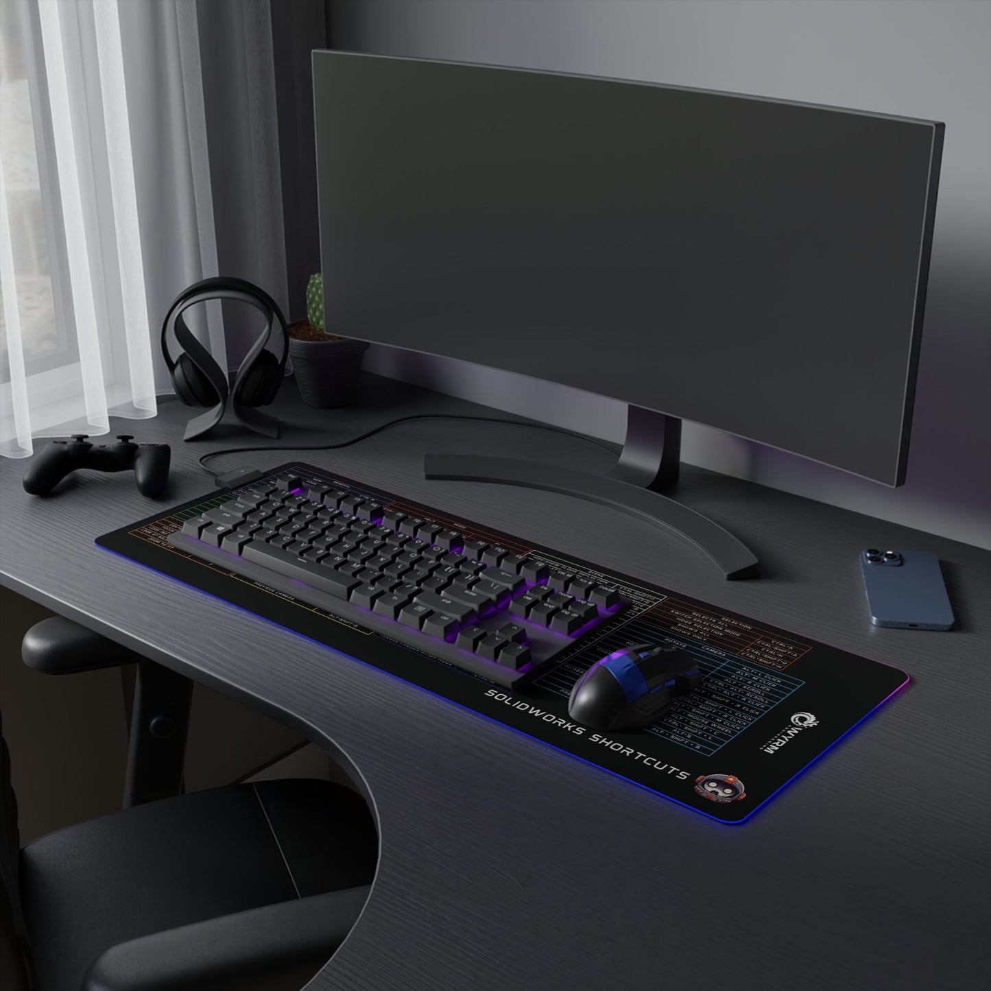 Mouse Pad - Solidworks Keyboard Shortcut LED Gaming Mouse Pad