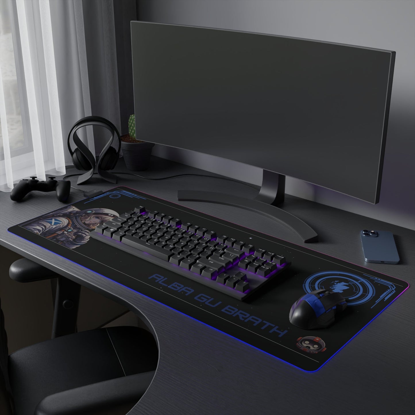 Female astronaut Space Gaming Mouse Pad