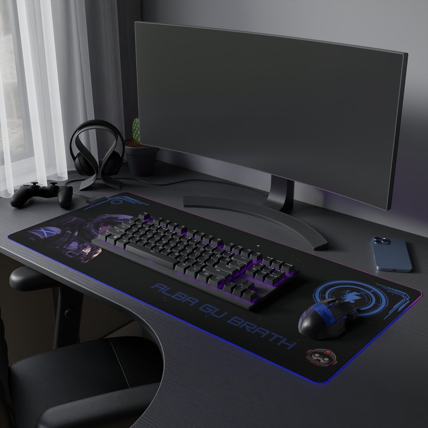 Anime astronaut Scottish gaming mouse pad