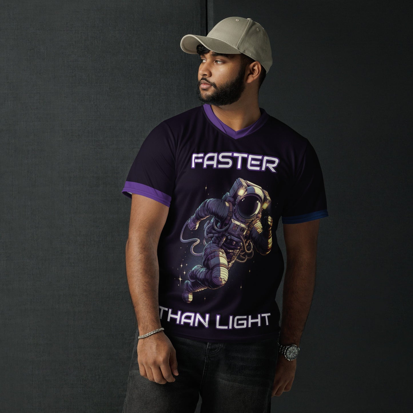 Astronaut running t-shirt male front
