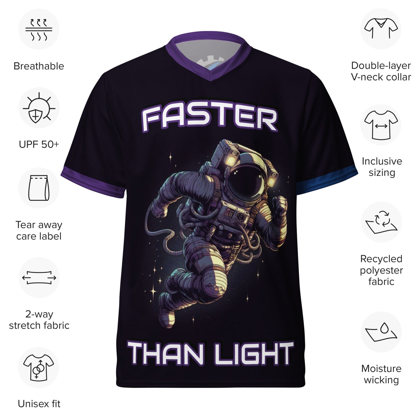 Astronaut running t-shirt details
