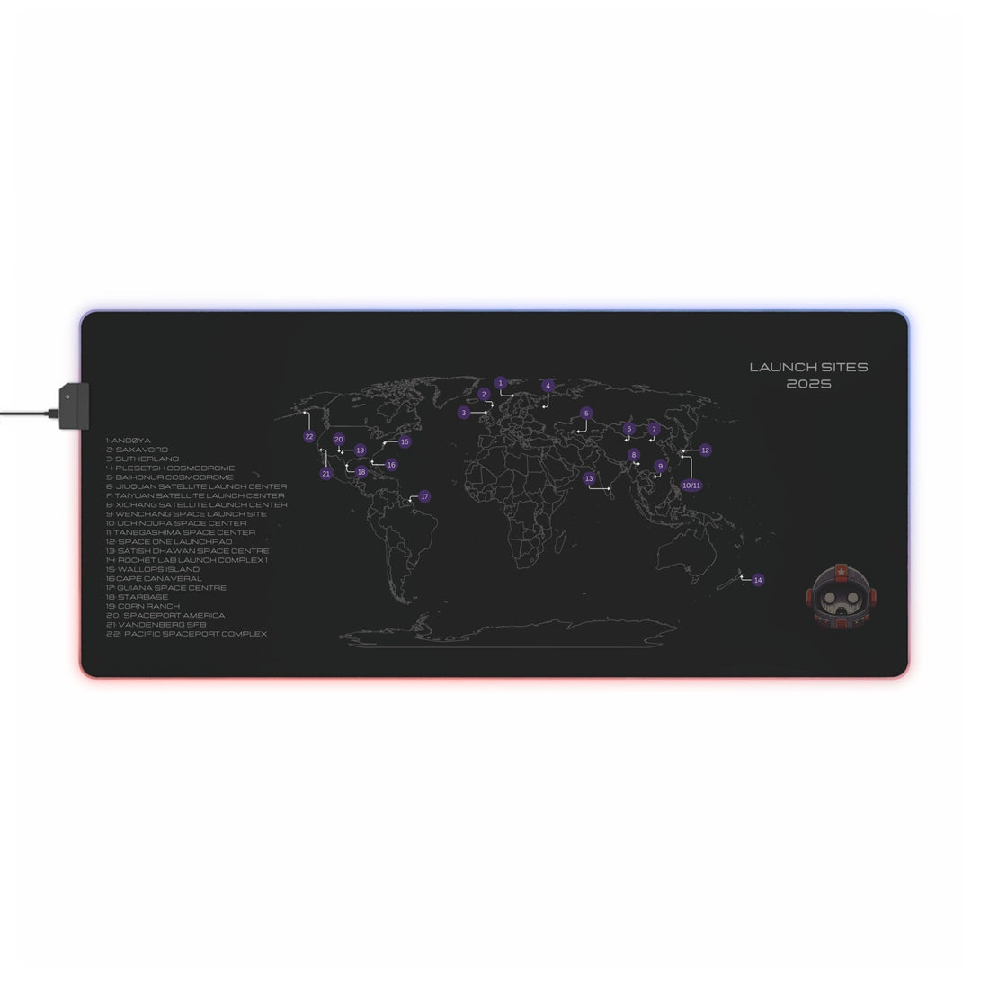 New space themed gaming mouse pad- Worldwide launch sites