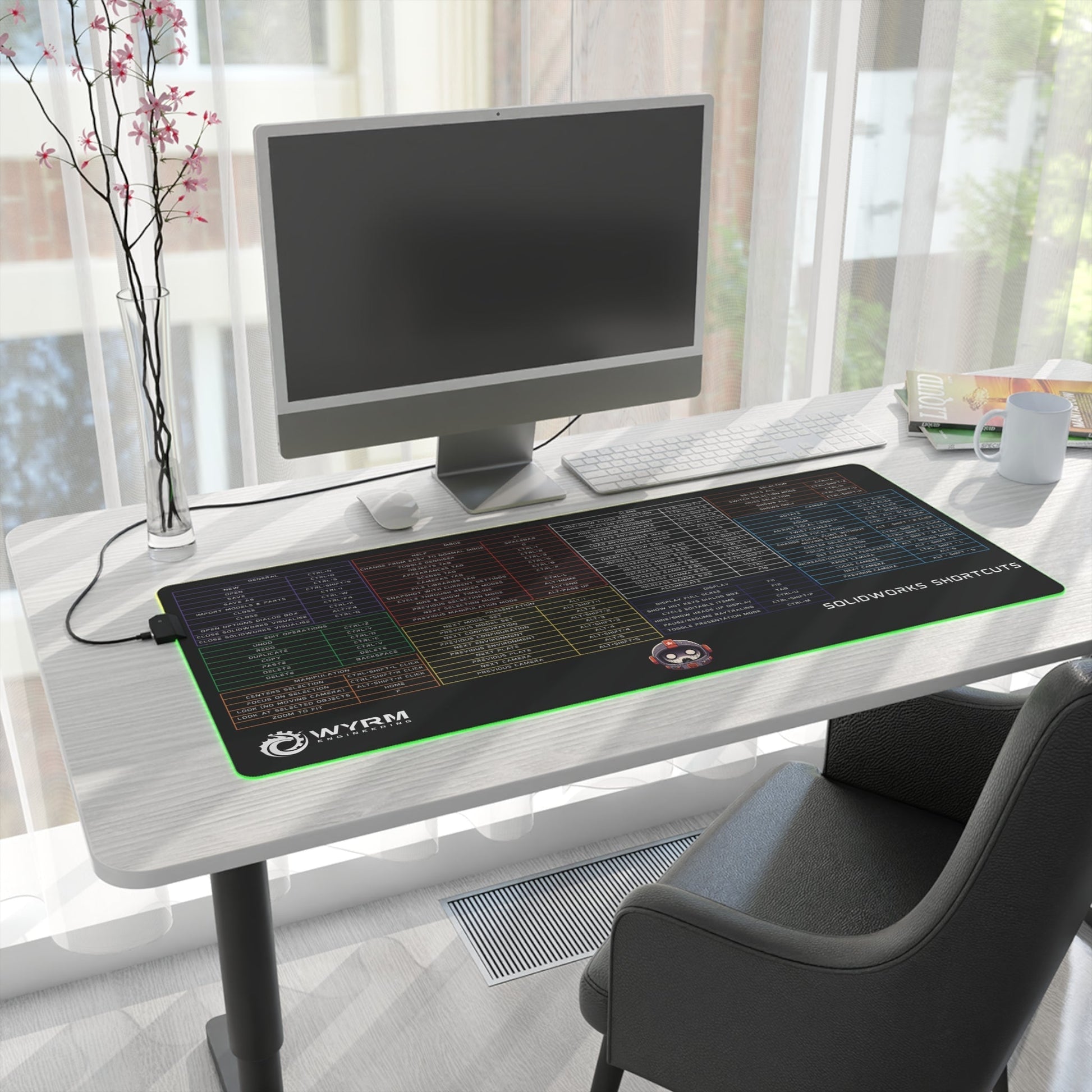 Mouse Pad - Solidworks Keyboard Shortcut LED Gaming Mouse Pad
