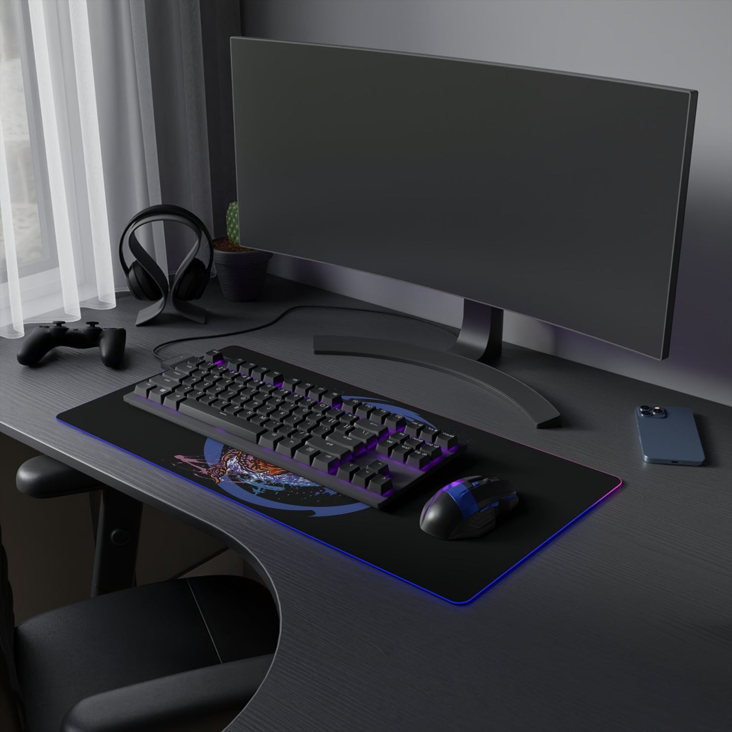 Wyrm Engineering Space Anime Gaming Mouse Pad - Premium LED Mouse Pad