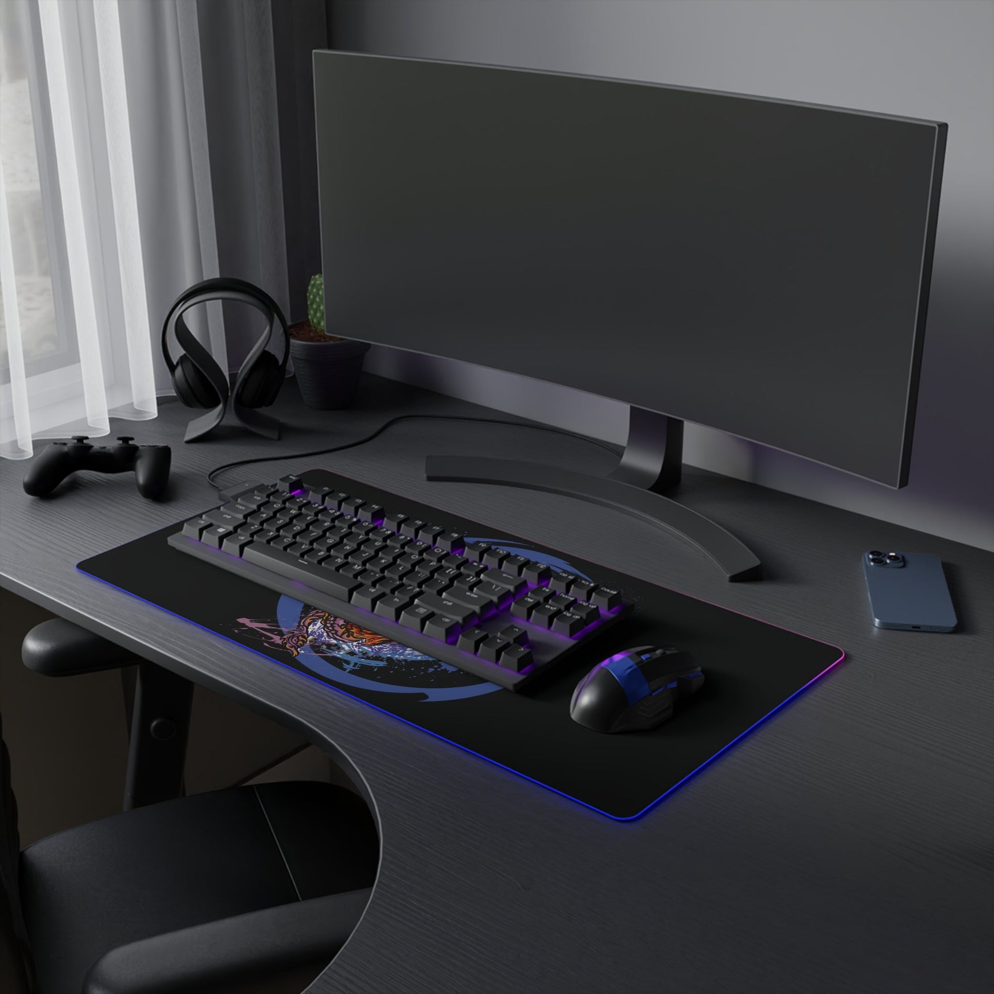 Wyrm Engineering Space Anime Gaming Mouse Pad - Premium LED Mouse Pad