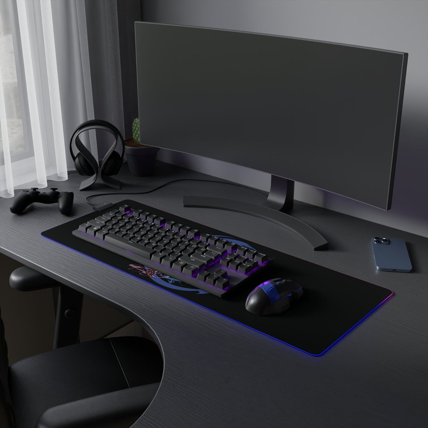Wyrm Engineering Space Anime Gaming Mouse Pad - Premium LED Mouse Pad