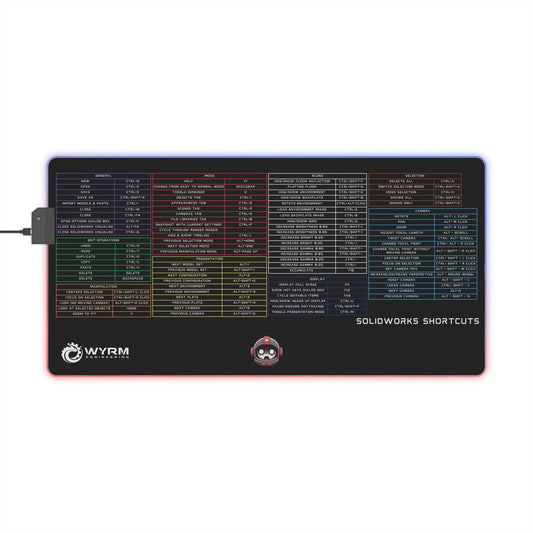Mouse Pad - Solidworks Keyboard Shortcut LED Gaming Mouse Pad