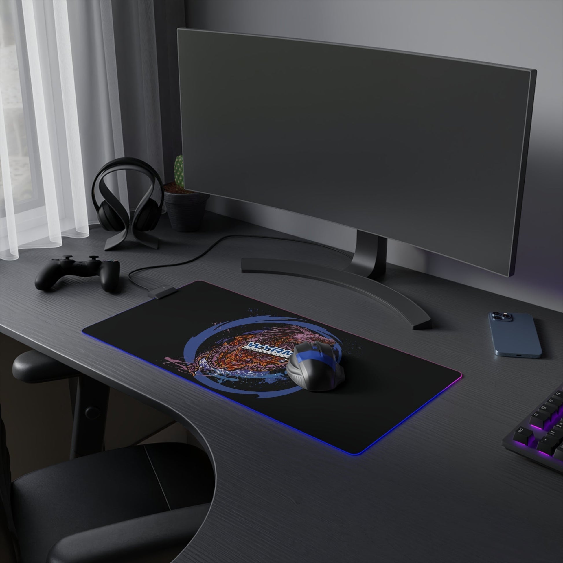 Wyrm Engineering Space Anime Gaming Mouse Pad - Premium LED Mouse Pad