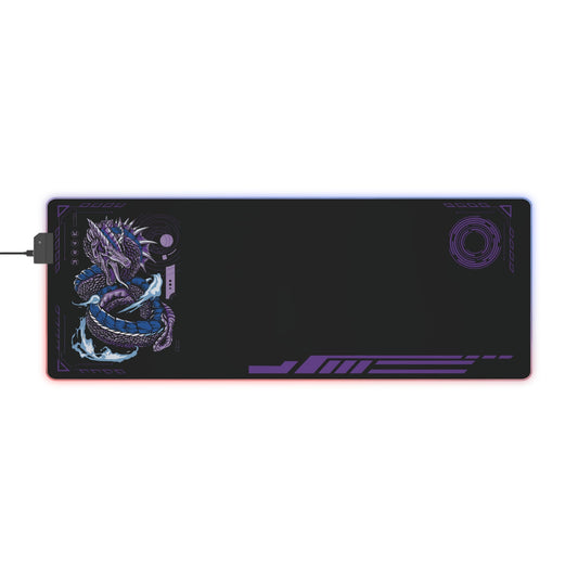 Space Anime Gaming Mouse Pad with Flaming Dragon - Premium LED Mouse Pad