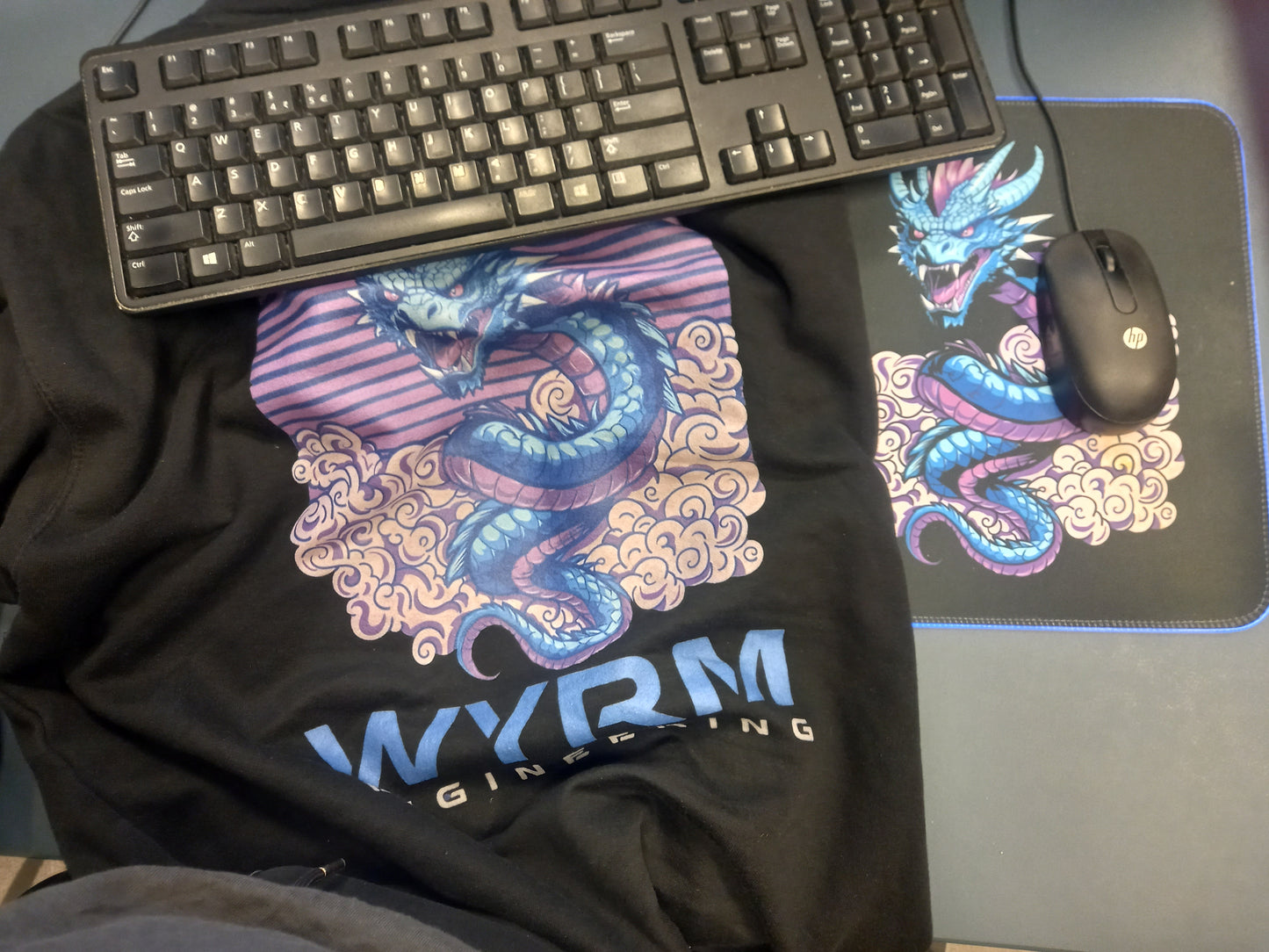 Anime Wyrm Dragon Gaming Mouse Pad: RGB LED, Space Art