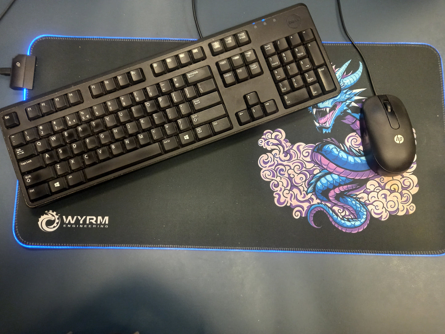 Anime Wyrm Dragon Gaming Mouse Pad: RGB LED, Space Art
