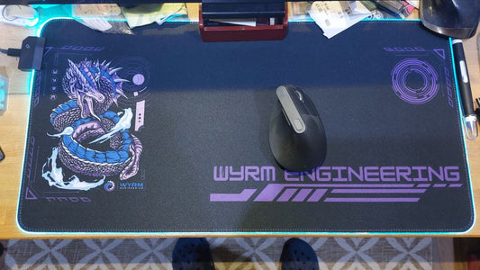 Space Anime Gaming Mouse Pad with Flaming Dragon - Premium LED Mouse Pad