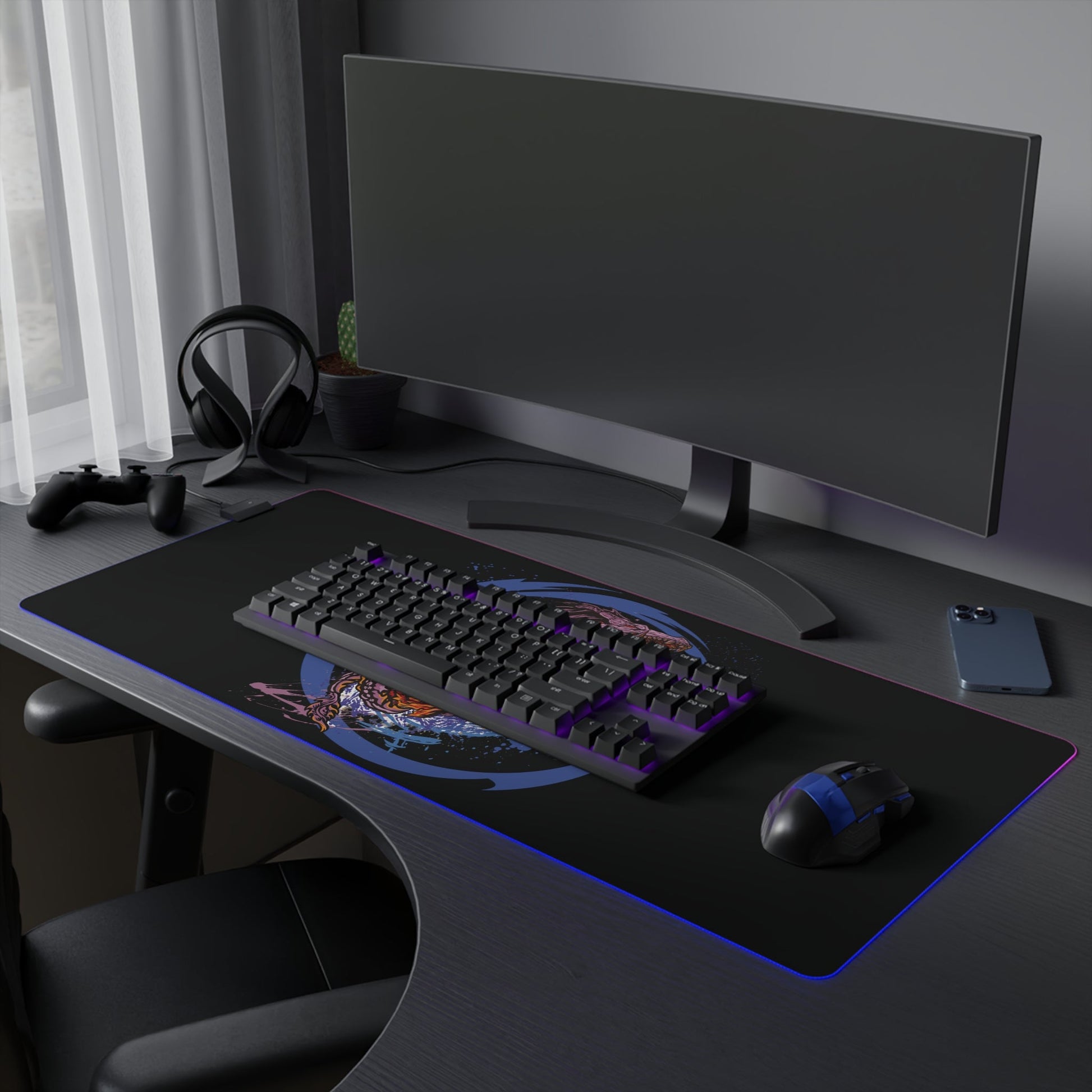 Wyrm Engineering Space Anime Gaming Mouse Pad - Premium LED Mouse Pad