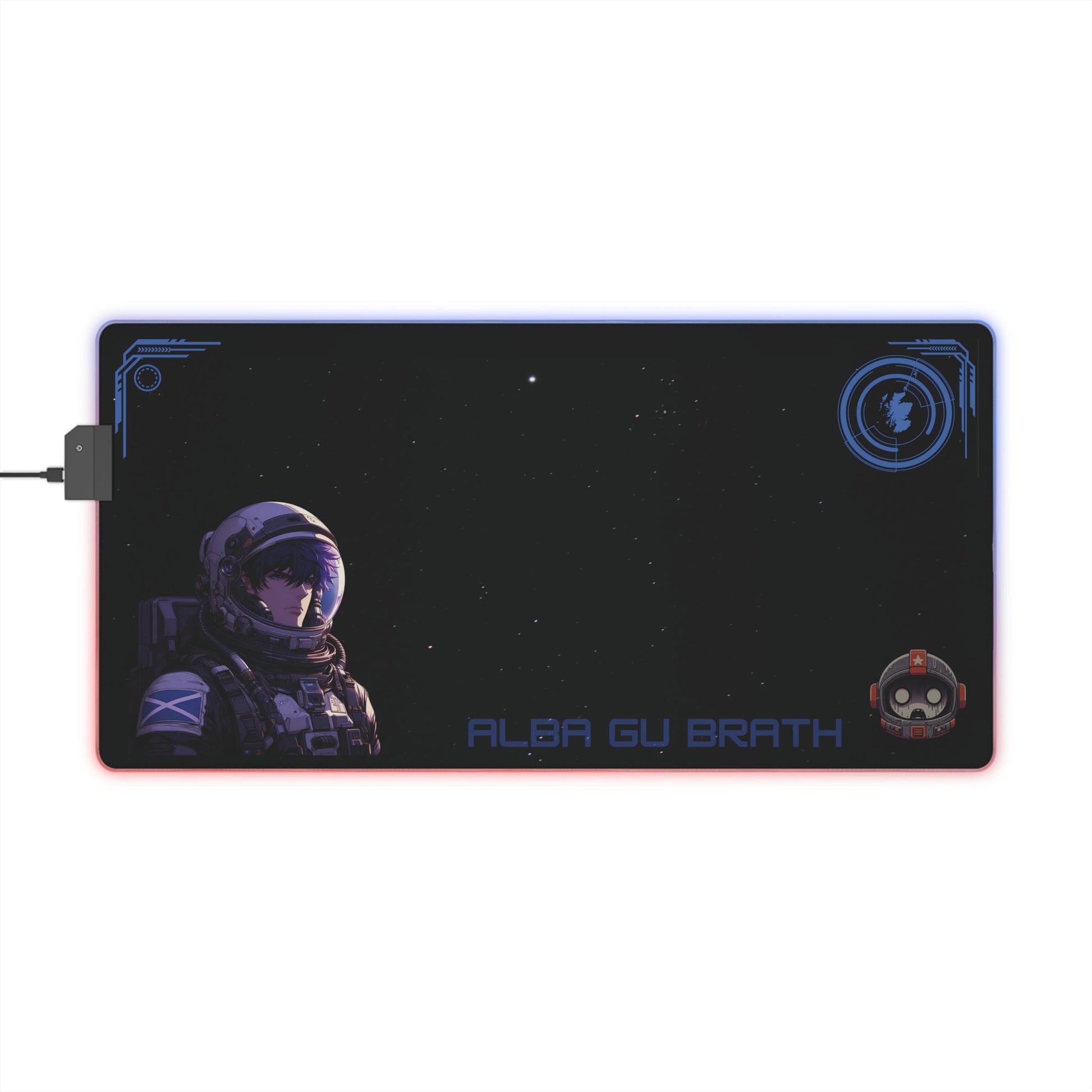 Anime astronaut Scottish gaming mouse pad