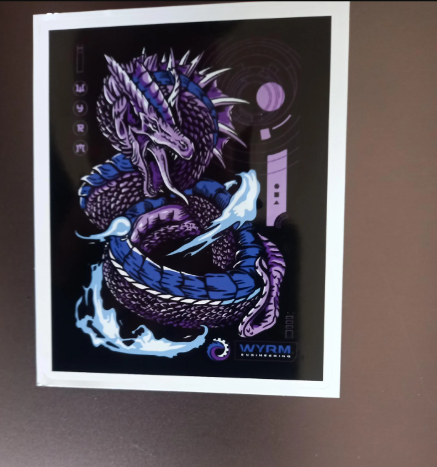 Flaming Wyrm Dragon Sticker