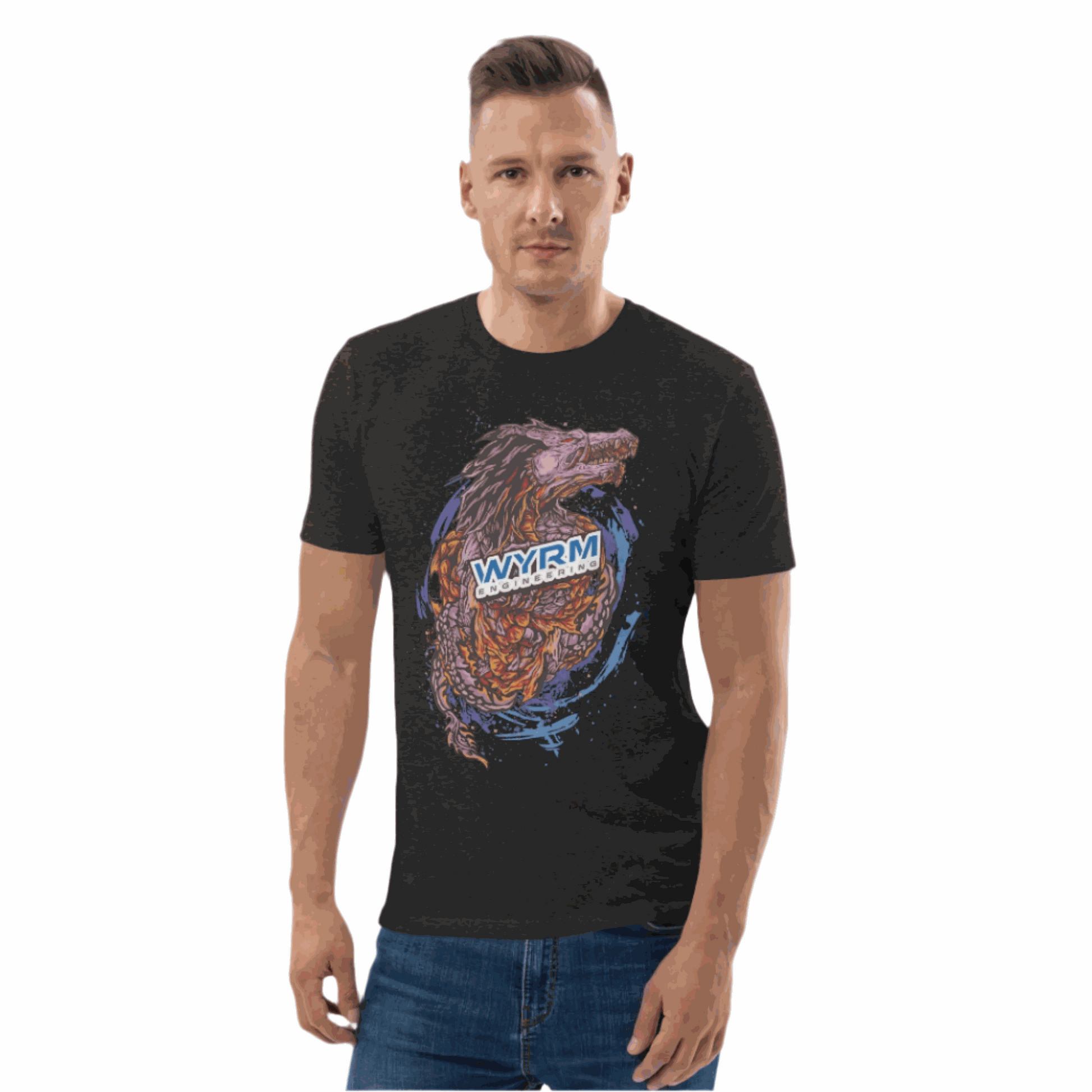 wyrm dragon male front t-shirt